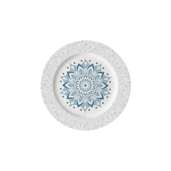 8” Rim Round Plate - Noel Blue
