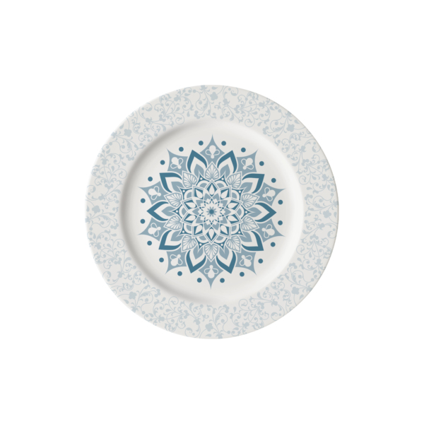 9” Rim Round Plate - Noel Blue
