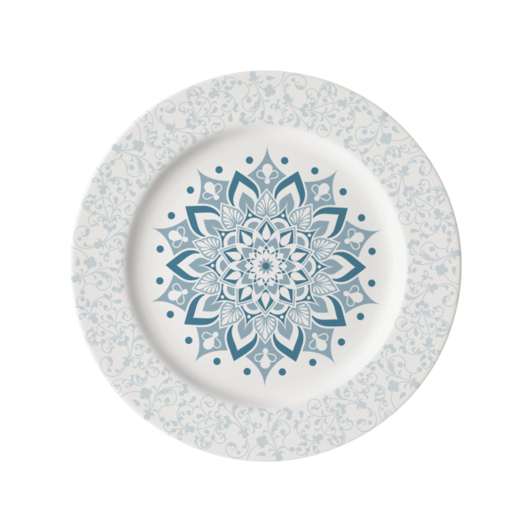 10 ½” Rim Round Plate - Noel Blue