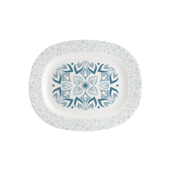 10” Rectangular Plate - Noel Blue