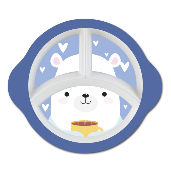 10” 3 Compartment Round Plate - Kids Bunny