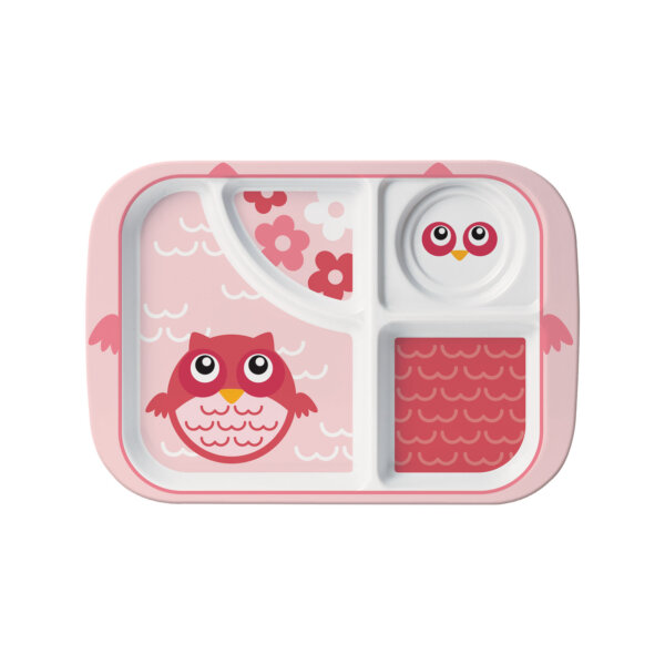 11 1/2” 4 Compartment Tray - Kids Owl