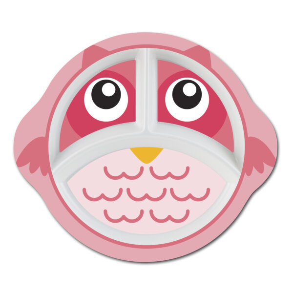 10” 3 Compartment Round Plate - Kids Owl